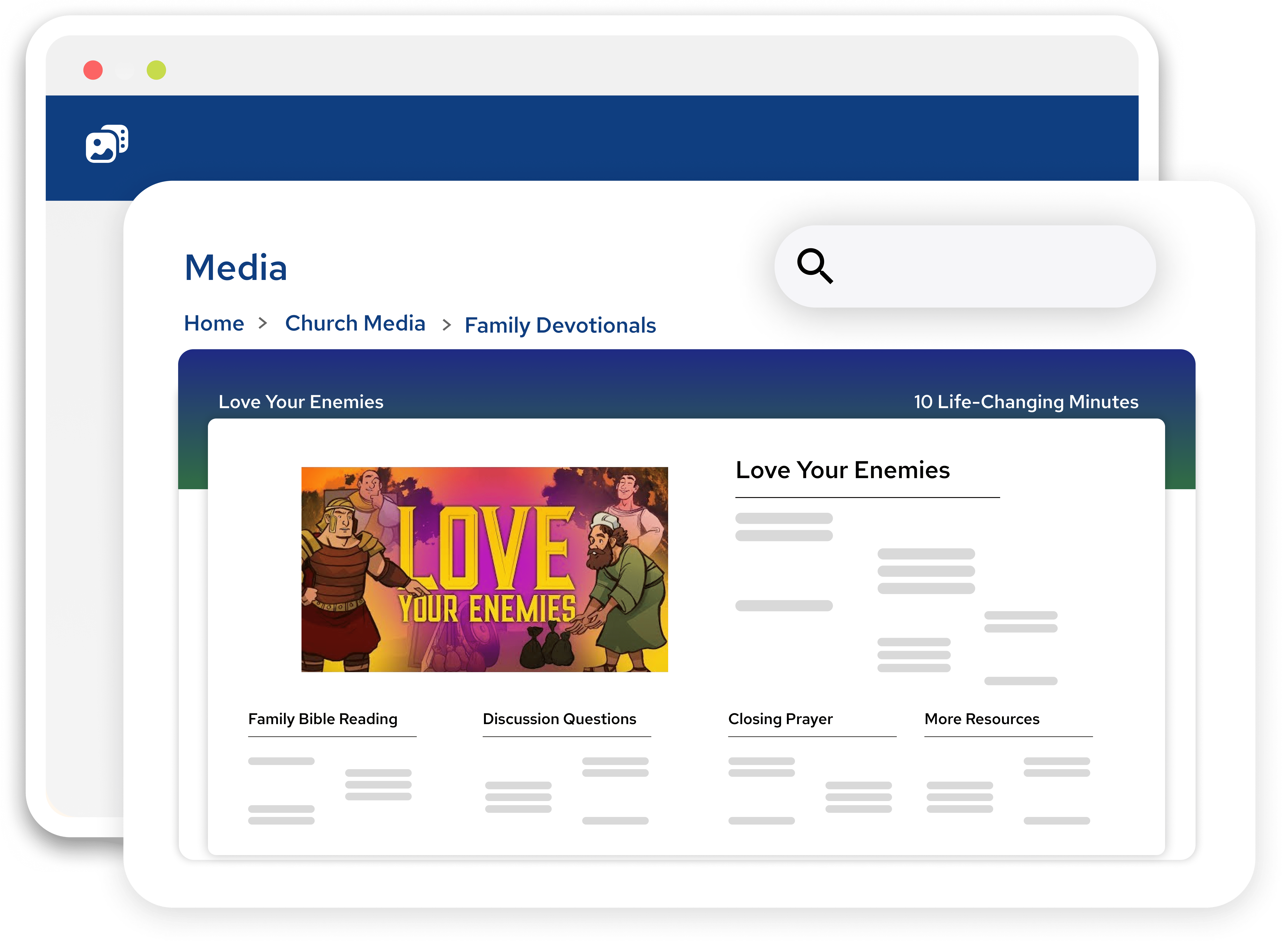 Dashboard showing Media